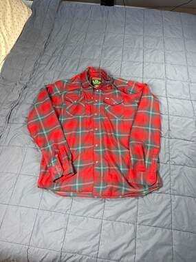 Dixxon Jingle My Bells Holiday Plaid Flannel Shirt